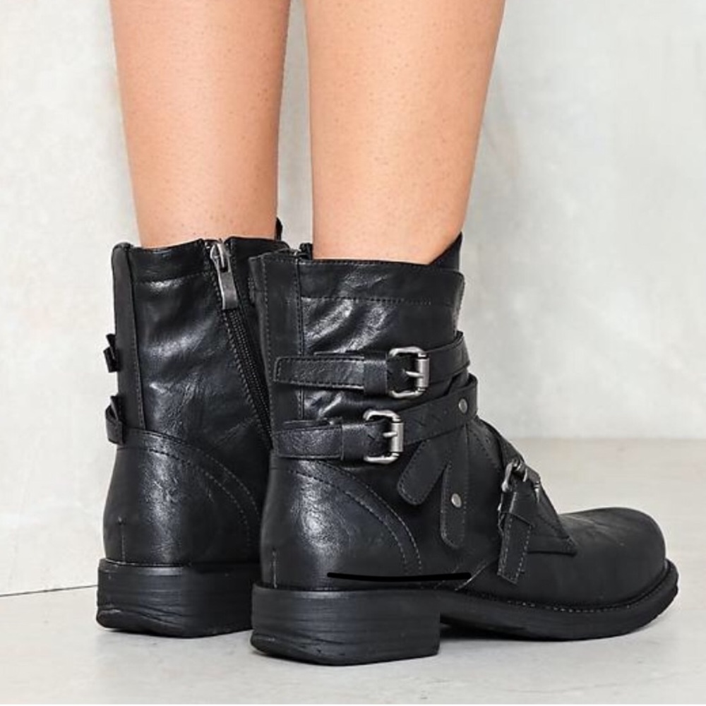 Nasty Gal Ghost Rider Vegan Leather Boots